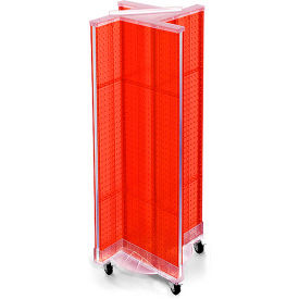 Pinwheel Pegboard Display with Wheel Base, 13.5"W x 44"H, Red, 1 Pc