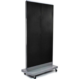 Pegboard Floor Display, 32"W x 60"H, Black, 1 Piece