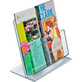 222975, Brochure Holder, 9"W x 8.5"H, 2 Pockets, Clear - Pack of 2