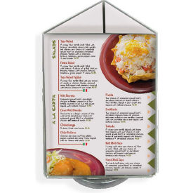 Triple Sided Sign Holder with Rotating Base, 8.5" x 11", Clear, 1-Pack