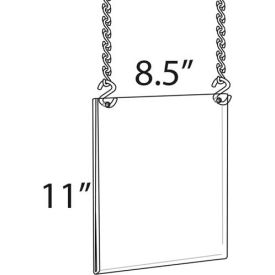 Vert Hanging Poster Frame, 8.5"W x 11"H, CLR - Pkg Qty 4