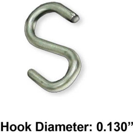 S Hook For Gridwall, 0.5"W x 1.25"L, Metal - Pkg Qty 20