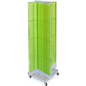 Pinwheel Pegboard Display with Wheel, 16"W x 60"H, Green, 1 Piece
