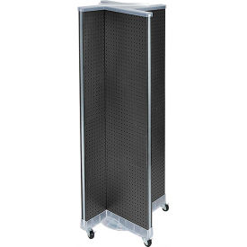 Pinwheel Pegboard Display with Wheels, 16"W x 60"H, Black, 1 Piece