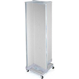 Pinwheel Pegboard Display with Wheel, 16"W x 60"H, White, 1 Pc