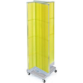 Pinwheel Pegboard Display W/Wheel RB, 16"W x 60"H, Yellow, 1 Pc