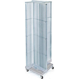 Pinwheel Pegboard Display with Wheel, 16"W x 60"H, Clear, 1 Piece