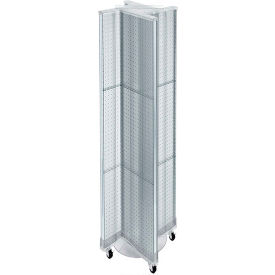 Pinwheel Pegboard Display with Wheel Base, 13.5"W x 60"H, Clear