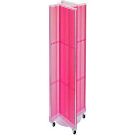Pinwheel Pegboard Display with Wheel Base, 13.5"W x 60"H, Pink, 1 Piece