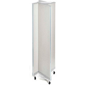 700461-WHT, Pinwheel Pegboard Display with Wheel Base, 13.5"W x 60"H, White, 1 Piece