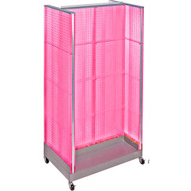 H-Shaped Pegboard Display, 32"W x 60"H, Pink, 1 Pc