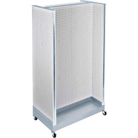 H-Shaped Pegboard Display, 32"W x 60"H, WH, 1 Pc