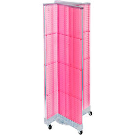 Pinwheel Pegboard Display W/Wheels, 16"W x 60"H, Pink, 1 Pc