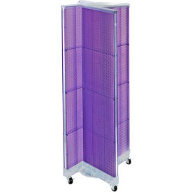 Pinwheel Pegboard Display with Wheels, 16"W x 60"H, Purple, 1 Piece