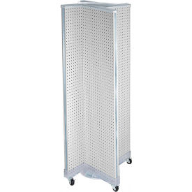 Pinwheel Pegboard Display with Wheels, 16"W x 60"H, WH, 1 Pc