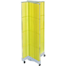 Pinwheel Pegboard Display W/Wheels, 16"W x 60"H, Yellow