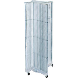Pinwheel Pegboard Display with Wheels, 16"W x 60"H, Clear, 1 Piece