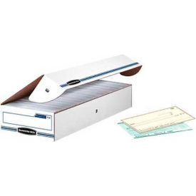 Stor/File Flip Top Check Storage Boxes, 24"L x 9"W x 4"H, White & Blue