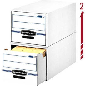 Legal Storage Boxes, 23-1/4"L x 15-1/2"W x 10-3/8"H, White & Blue