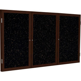 3 Door, 96"W x 48"H, Tan Speckled Recycled Rubber/Walnut Frame
