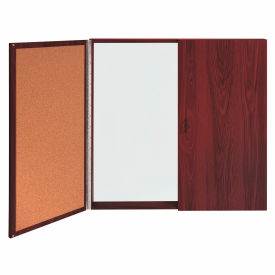 Conference Cabinet, 2 Door, 48"W x 48"H, White Porcelain/Cork