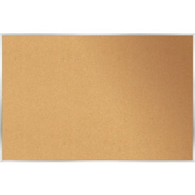 4' x 10' Bulletin Board - Natural Cork Surface - Silver Frame