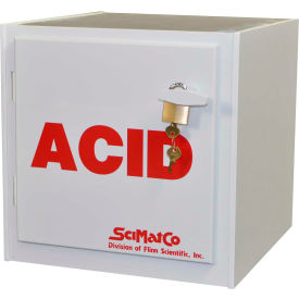 2.5 Liter Polypropylene Acid Cabinet, Manual Close, 1 Door, 16"W x 16-1/2"D x 16"H