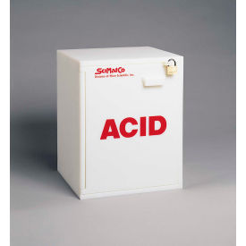 2.5 Liter Bottles, HDPE Acid Cabinet, Manual Close, 1 Door, 16-3/4"W x 15-3/4"D x 21"H