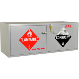 2.5 Liter/1 Gallon Acid Corrosive Cabinet, Self Close, 2 Door, 47"W x 18"D x 18"H, Gray