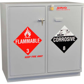 2.5 Liter/1 Gal Acid Corrosive Cabinet, Partially Lined, Self Close, 35"W x 22"D x 35-1/2"H
