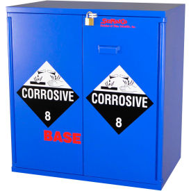 2.5 Liter Base Corrosive Cabinet, Manual Close, 2 Door, Plywood, 30"W x 18-1/2"D x 32-1/2"H