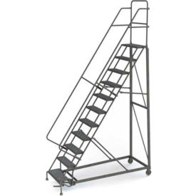 11 Step Grip Strut 600 Lb. Cap. Heavy Duty Steel Rolling Ladder