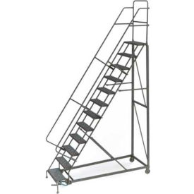 12 Step Grip Strut 600 Lb. Cap. Heavy Duty Steel Rolling Ladder