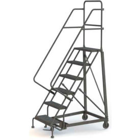6 Step Perforated Strut 600 Lb. Cap. Heavy Duty Steel Rolling Ladder