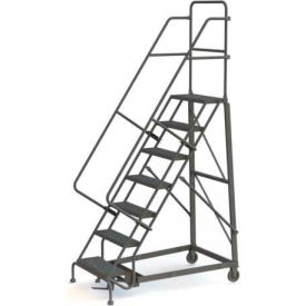 7 Step Perforated Strut 600 Lb. Cap. Heavy Duty Steel Rolling Ladder