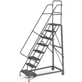 8 Step Perforated Strut 600 Lb. Cap. Heavy Duty Steel Rolling Ladder