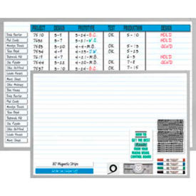Porcelain Dry Erase Board with Horizontal Lines & Planning Kit, 36"W x 24"H