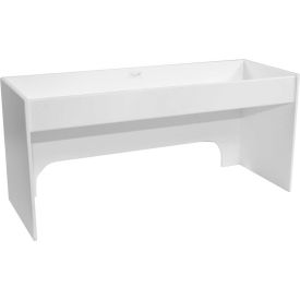 White PVC 18" Step Shelf Station, 18"W x 6"D x 8"H