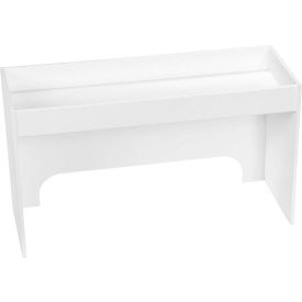 White PVC 18" Step Shelf Station, 18"W x 7"D x 10"H
