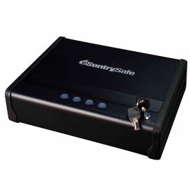 Quick Access Pistol Safe, Electronic Lock, 12" x 9-15/16" x 3-3/16", Black