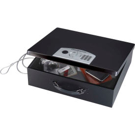 Portable Laptop Security Safe Electronic Lock, 17-1/2"W x 13-5/8"D x 5-13/16"H, Black
