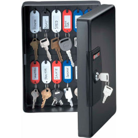 25 Key Capacity, Key Box, Key Lock, 7-7/16"W x 3-7/16"D x 9-13/16"H, Black