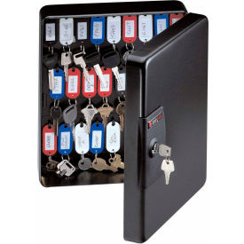 50 Key Capacity Key Box, Key Lock, 9-7/16"W x 3-15/16"D x 11-13/16"H, Black
