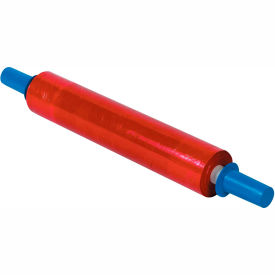 Stretch Wrap W/Extended Core Handle, Cast, 80 Gauge, 20"Wx1000'L, Red