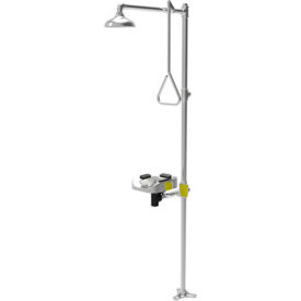Optimus Combination Emergency Shower & Eye/Face Wash, All Stainless Steel, SE-1255