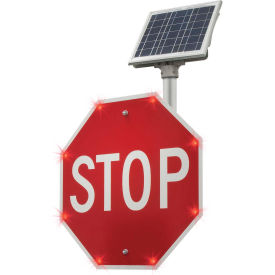 BlinkerStop Flashing LED STOP Sign, 36"W, Solar