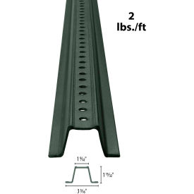 U-Channel Sign Post, 12'L, 2 lbs./ft., Green