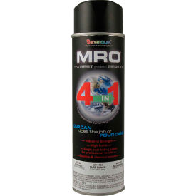 MRO Industrial Enamel 20 Oz. Flat Black - 6 Cans/Case