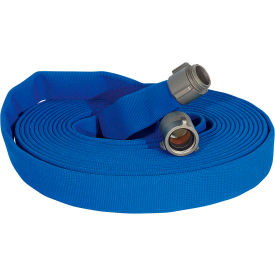 Double Jacket Fire Hose, 1-1/2" X 50 Ft, 400 PSI, Blue