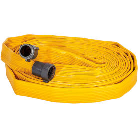 4 Ply Fire Hose, 1-1/2" X 50 Ft, 330 PSI, Yellow